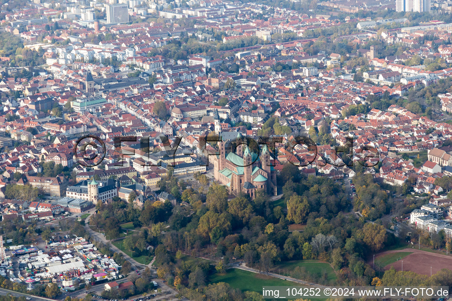 Speyer in the state Rhineland-Palatinate, Germany from a drone