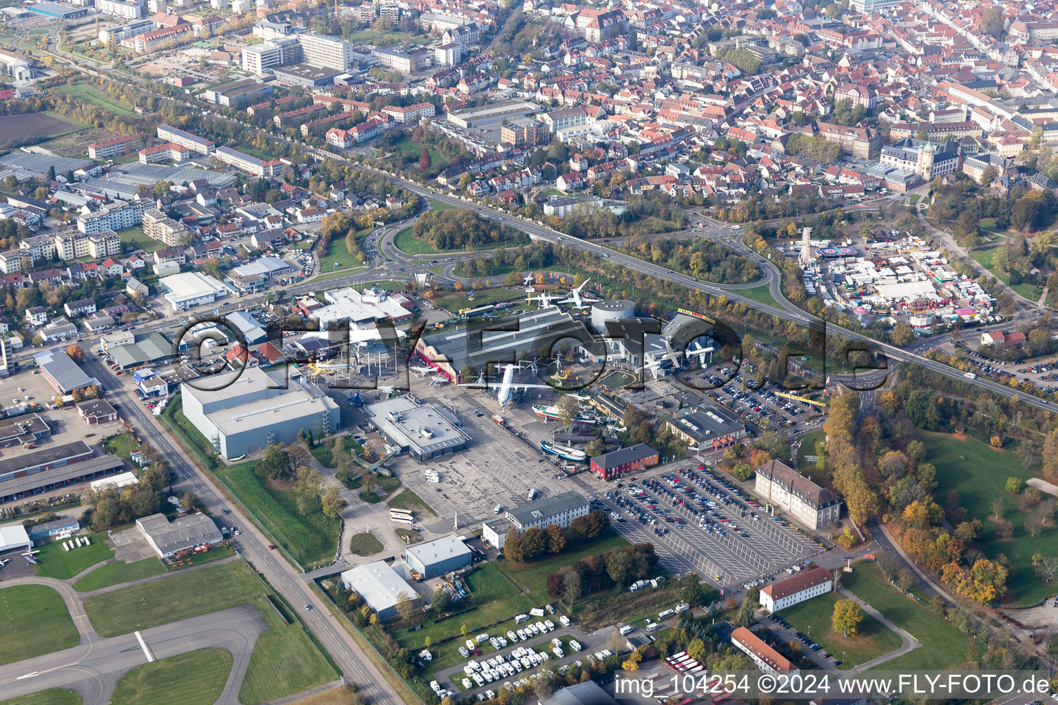 Aerial view of Speyer in the state Rhineland-Palatinate, Germany