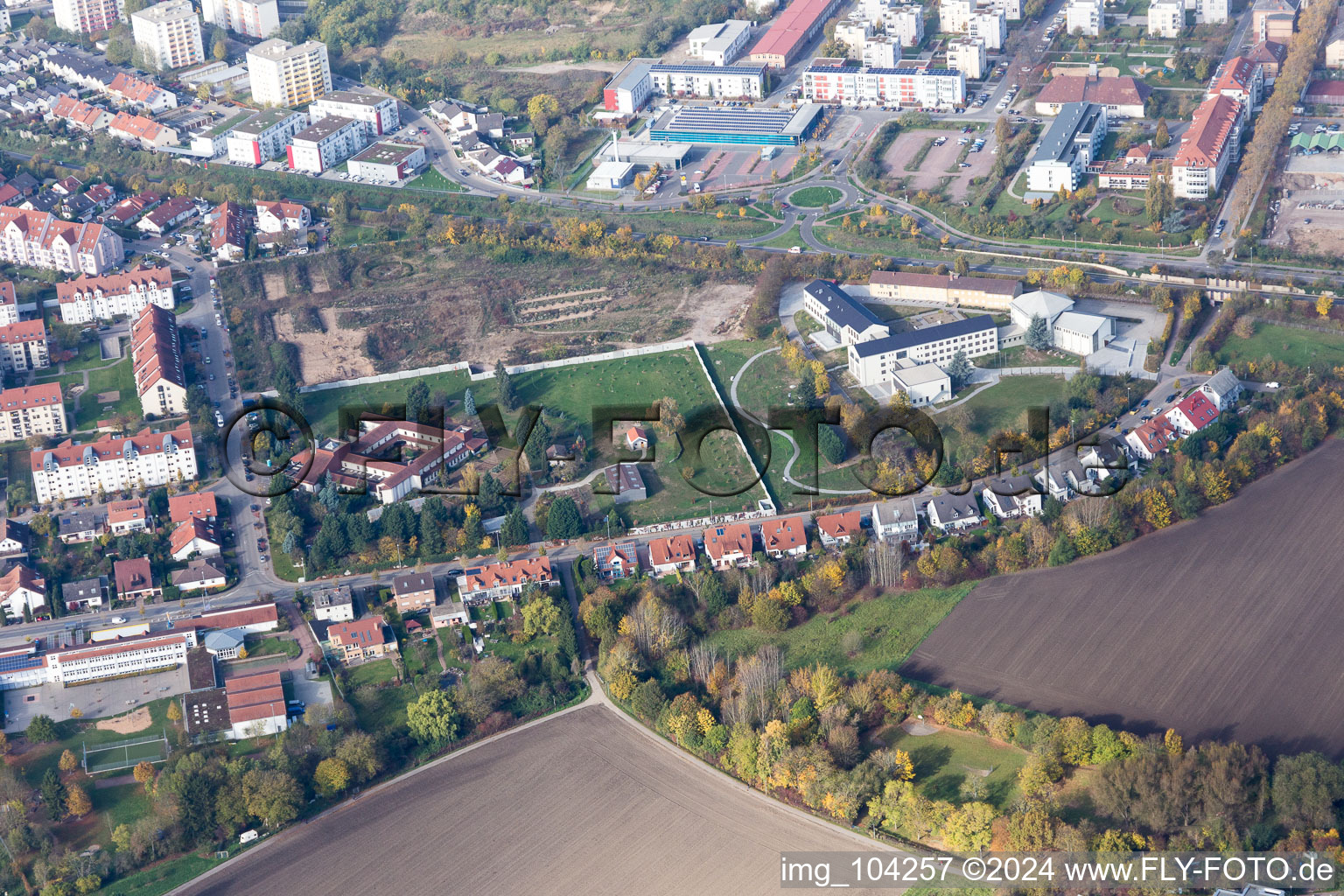 Oblique view of Speyer in the state Rhineland-Palatinate, Germany