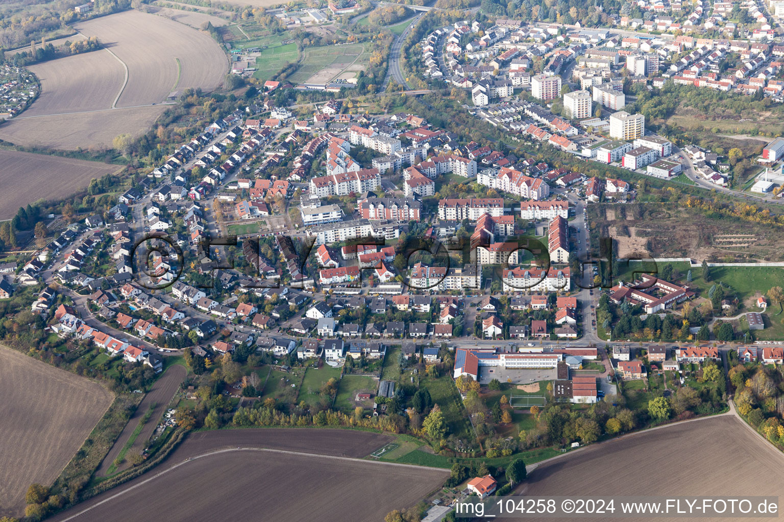 Speyer in the state Rhineland-Palatinate, Germany from above