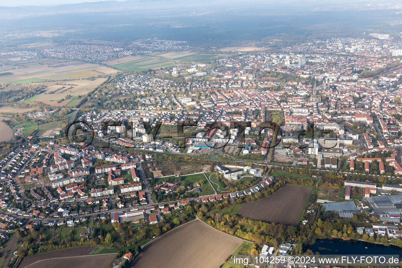 Speyer in the state Rhineland-Palatinate, Germany out of the air