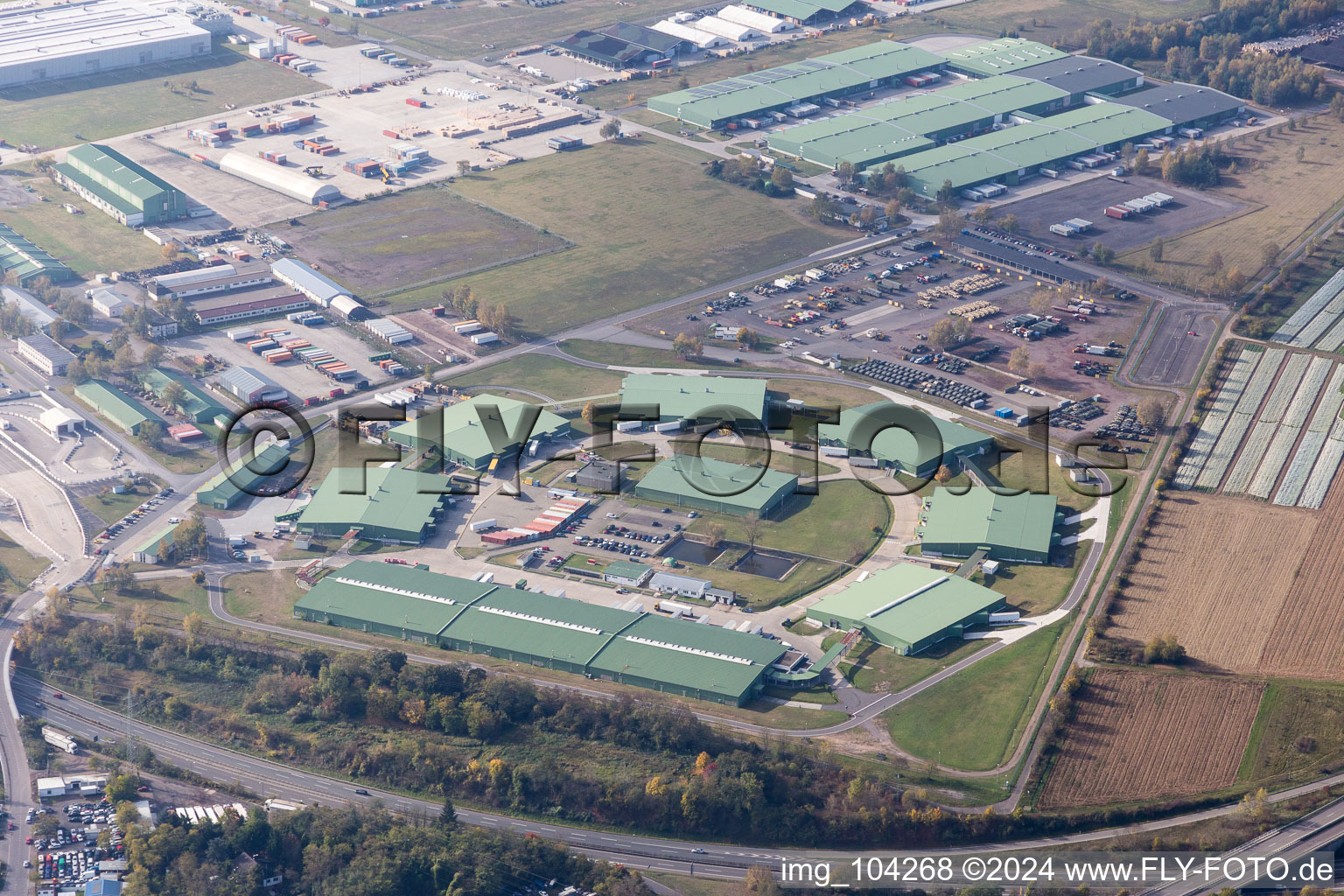 Germersheim in the state Rhineland-Palatinate, Germany viewn from the air