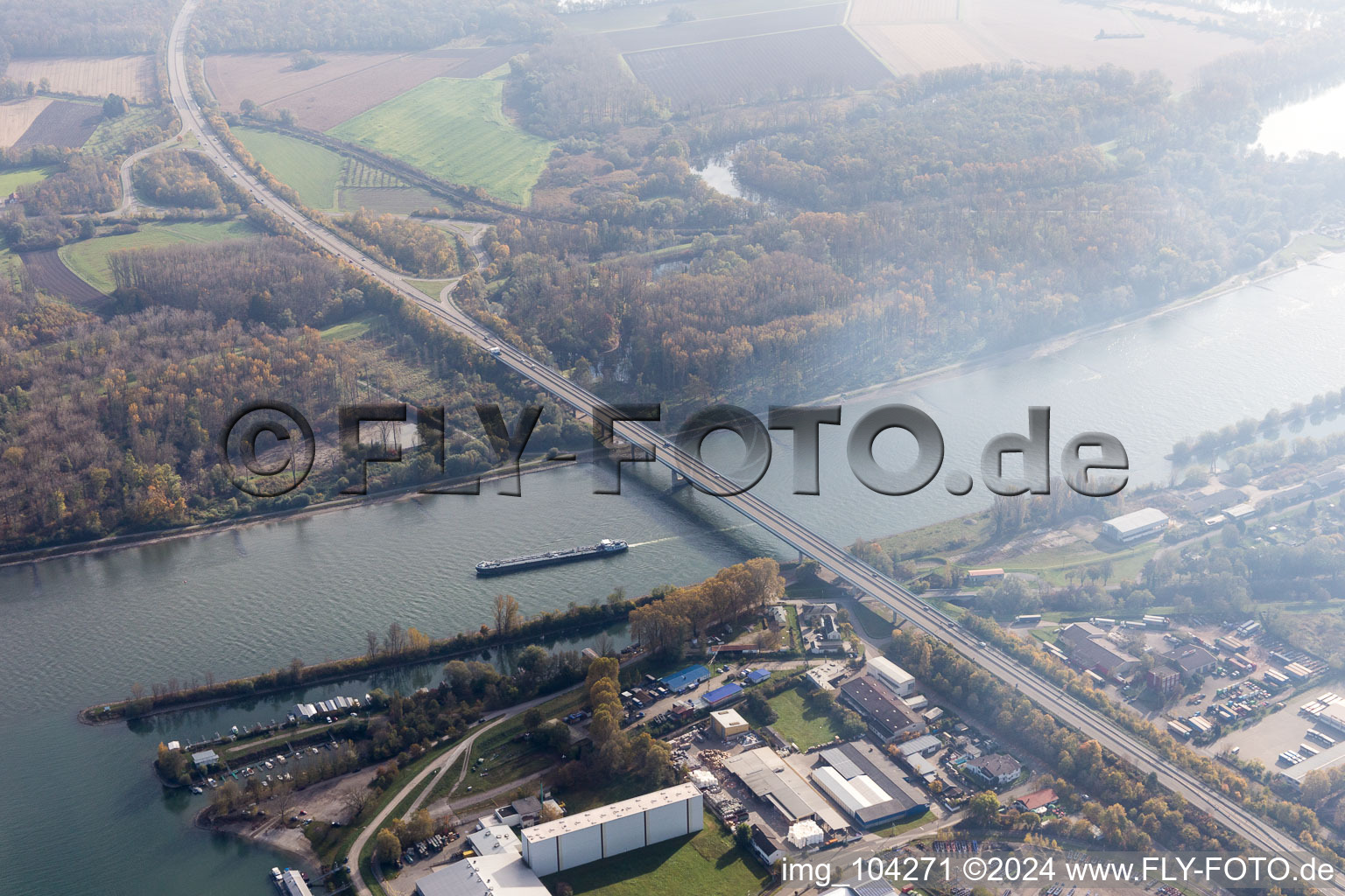 Germersheim in the state Rhineland-Palatinate, Germany from the drone perspective