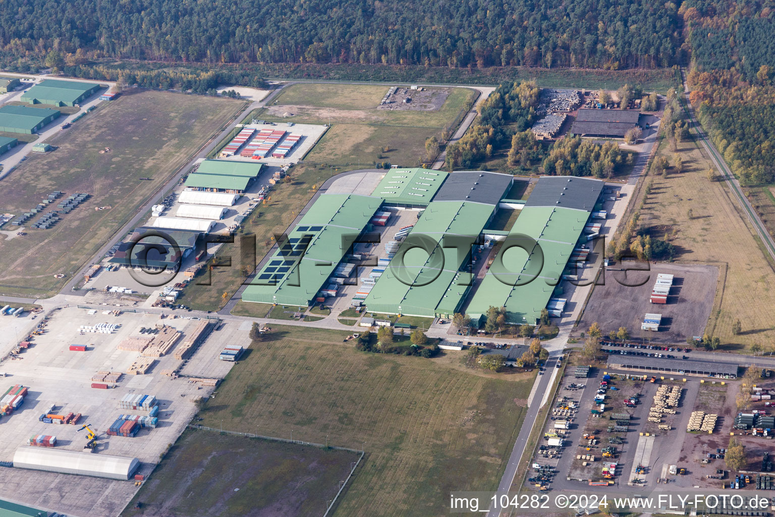 Germersheim in the state Rhineland-Palatinate, Germany seen from above