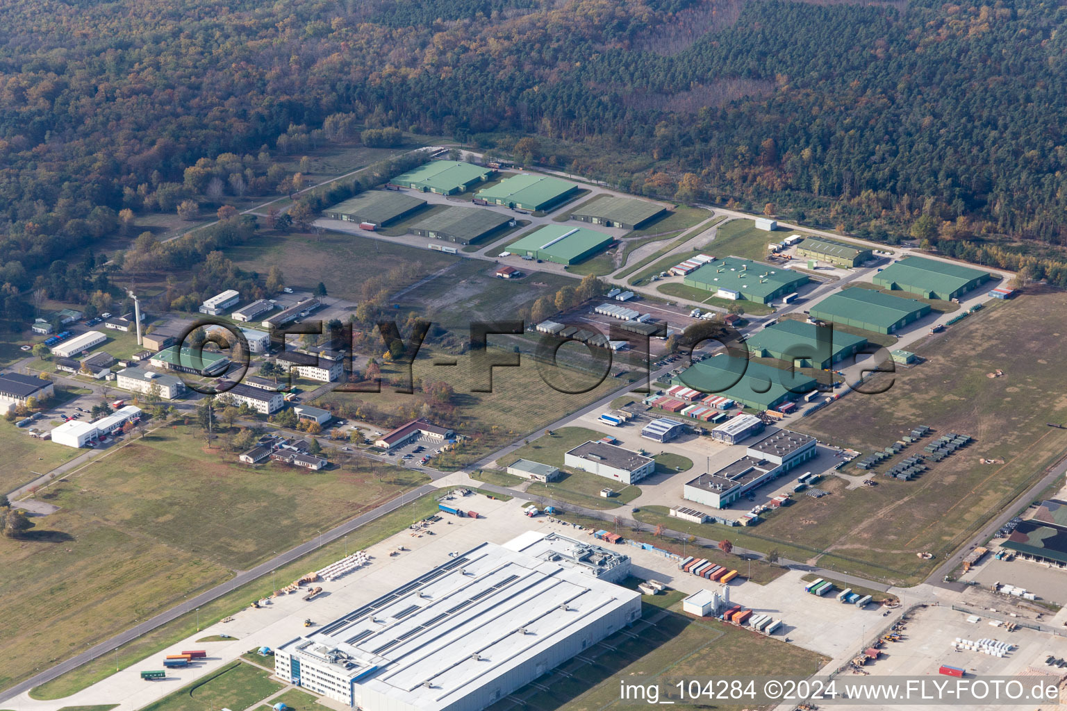 Bird's eye view of Germersheim in the state Rhineland-Palatinate, Germany