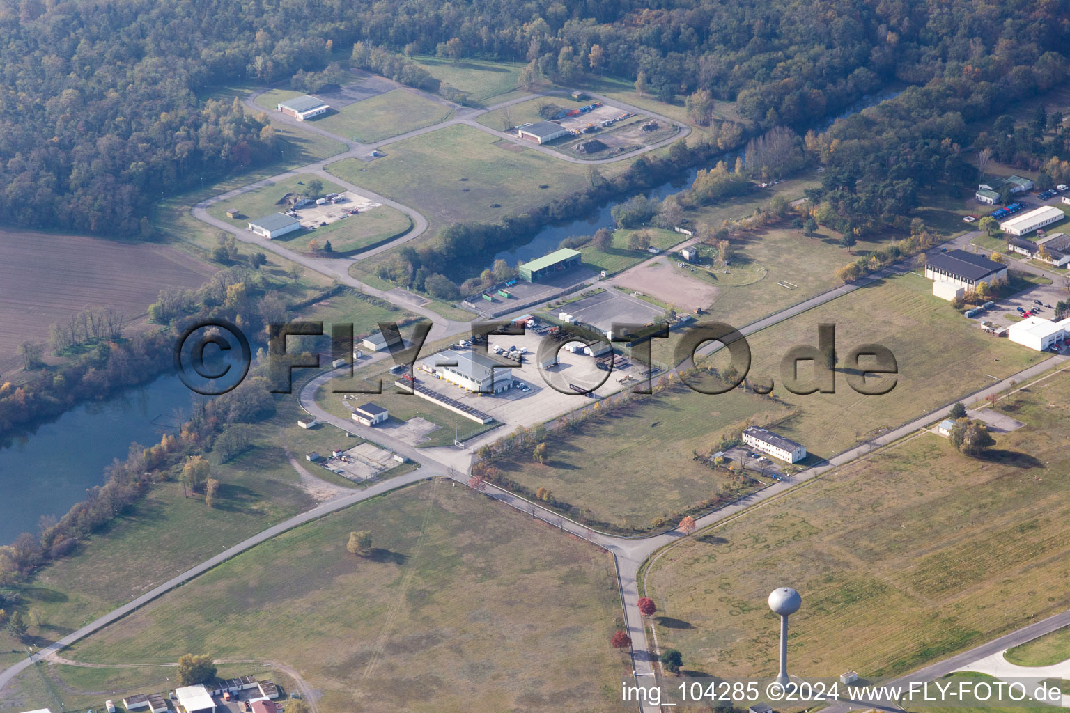 Germersheim in the state Rhineland-Palatinate, Germany viewn from the air