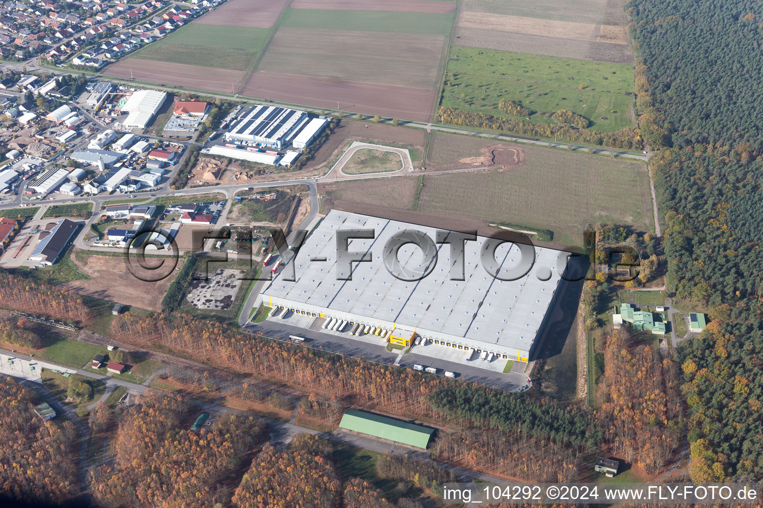 Drone image of Bellheim in the state Rhineland-Palatinate, Germany