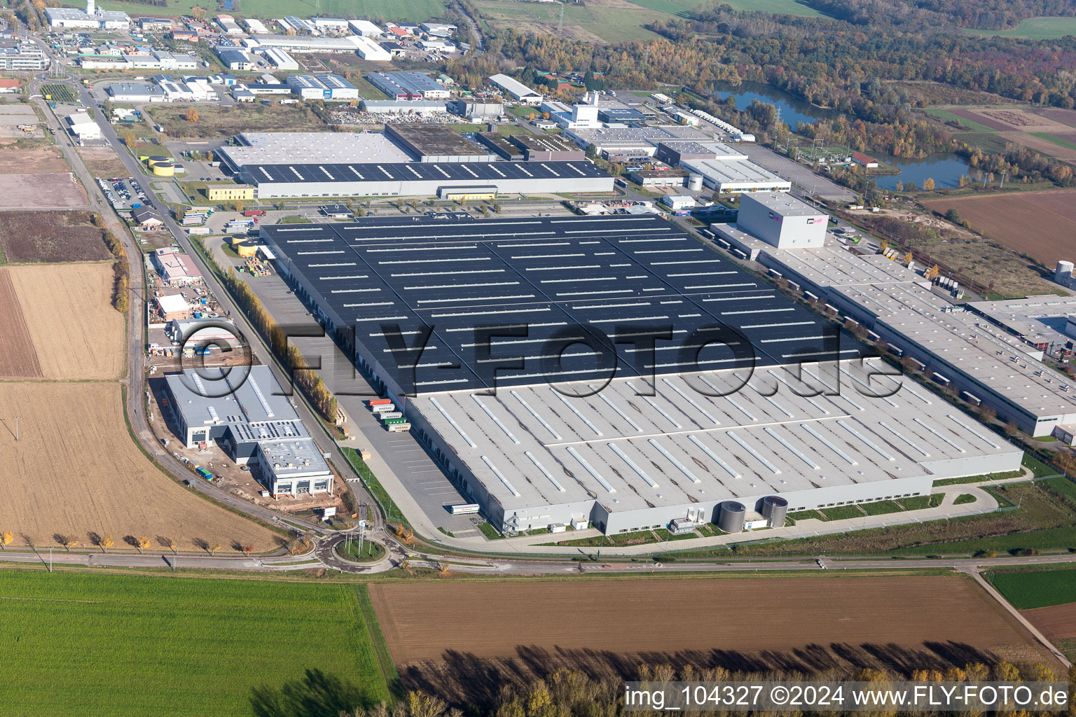 Aerial photograpy of District Offenbach in Offenbach an der Queich in the state Rhineland-Palatinate, Germany