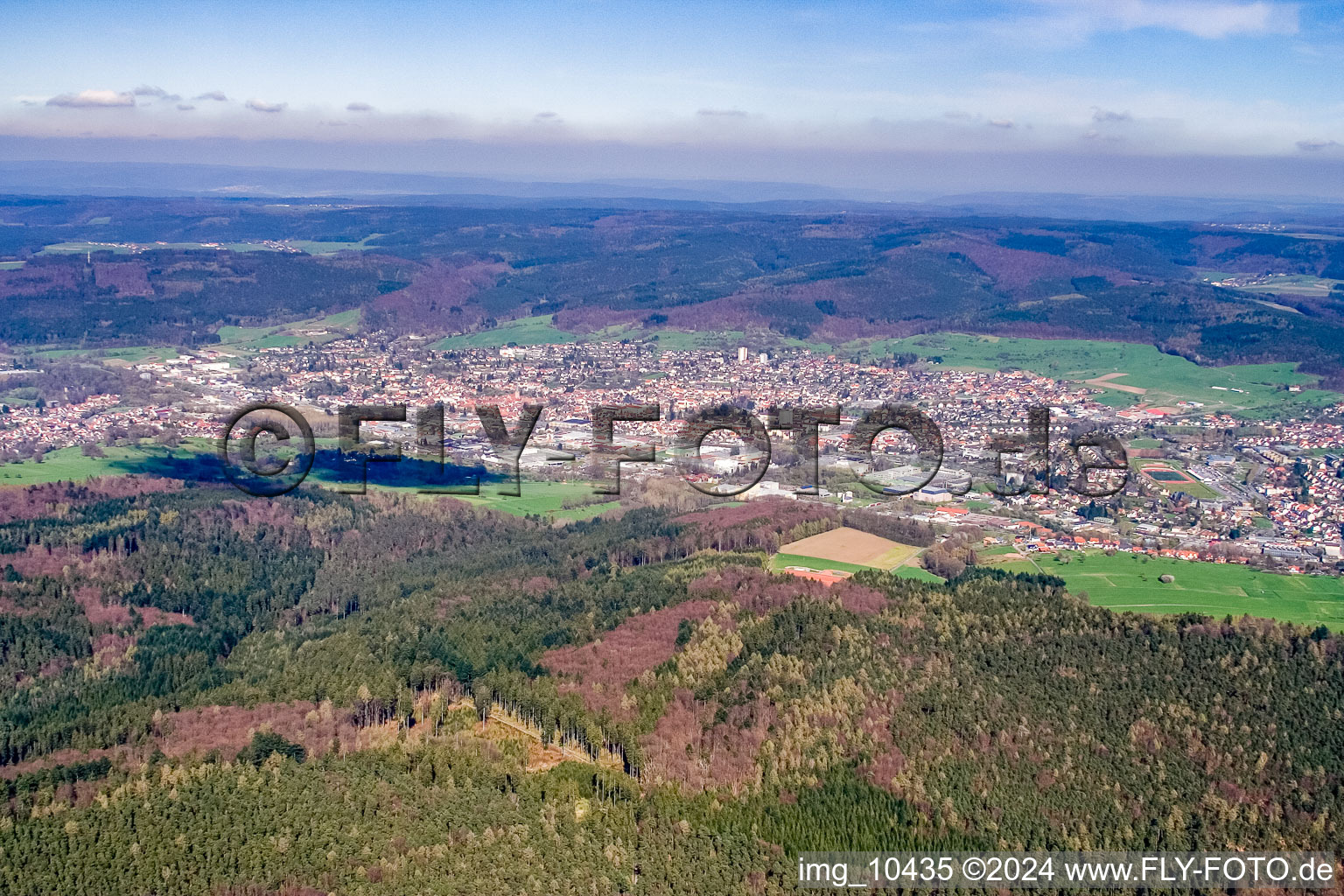 Erbach in the state Hesse, Germany out of the air