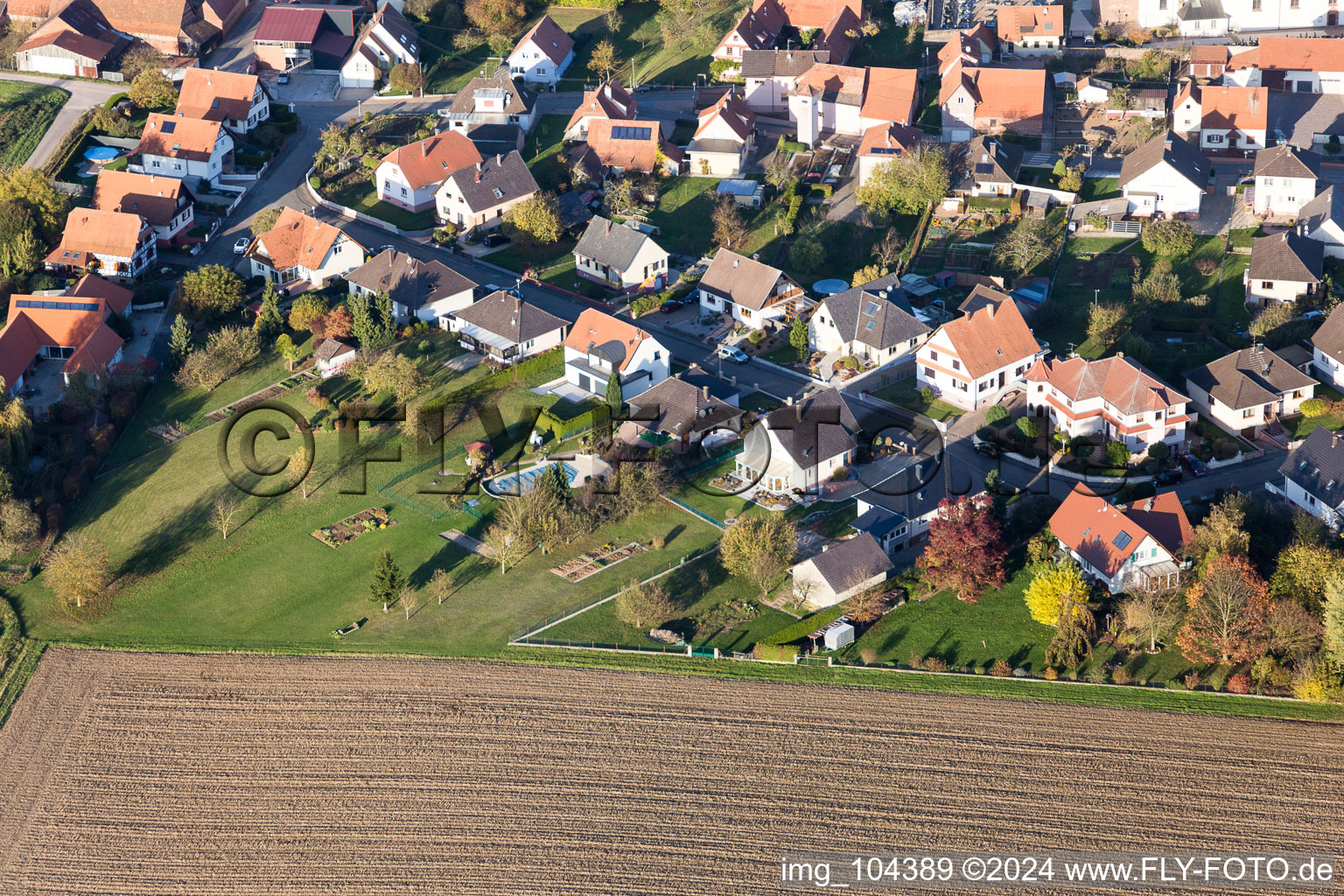 Oblique view of Schleithal in the state Bas-Rhin, France