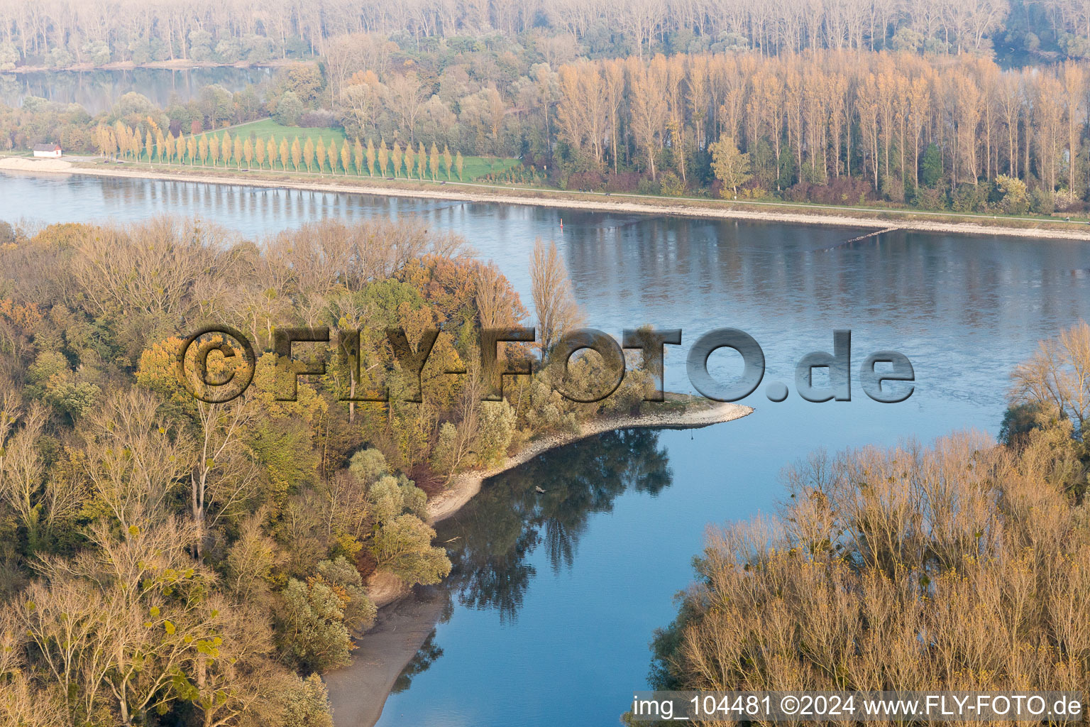 Leimersheim in the state Rhineland-Palatinate, Germany viewn from the air