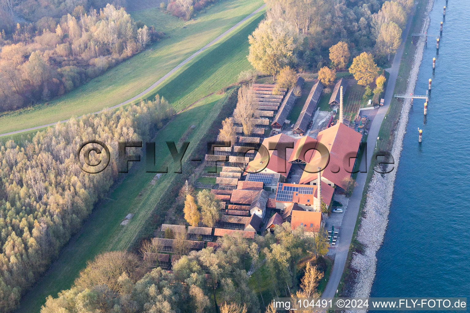 Drone image of Germersheim in the state Rhineland-Palatinate, Germany