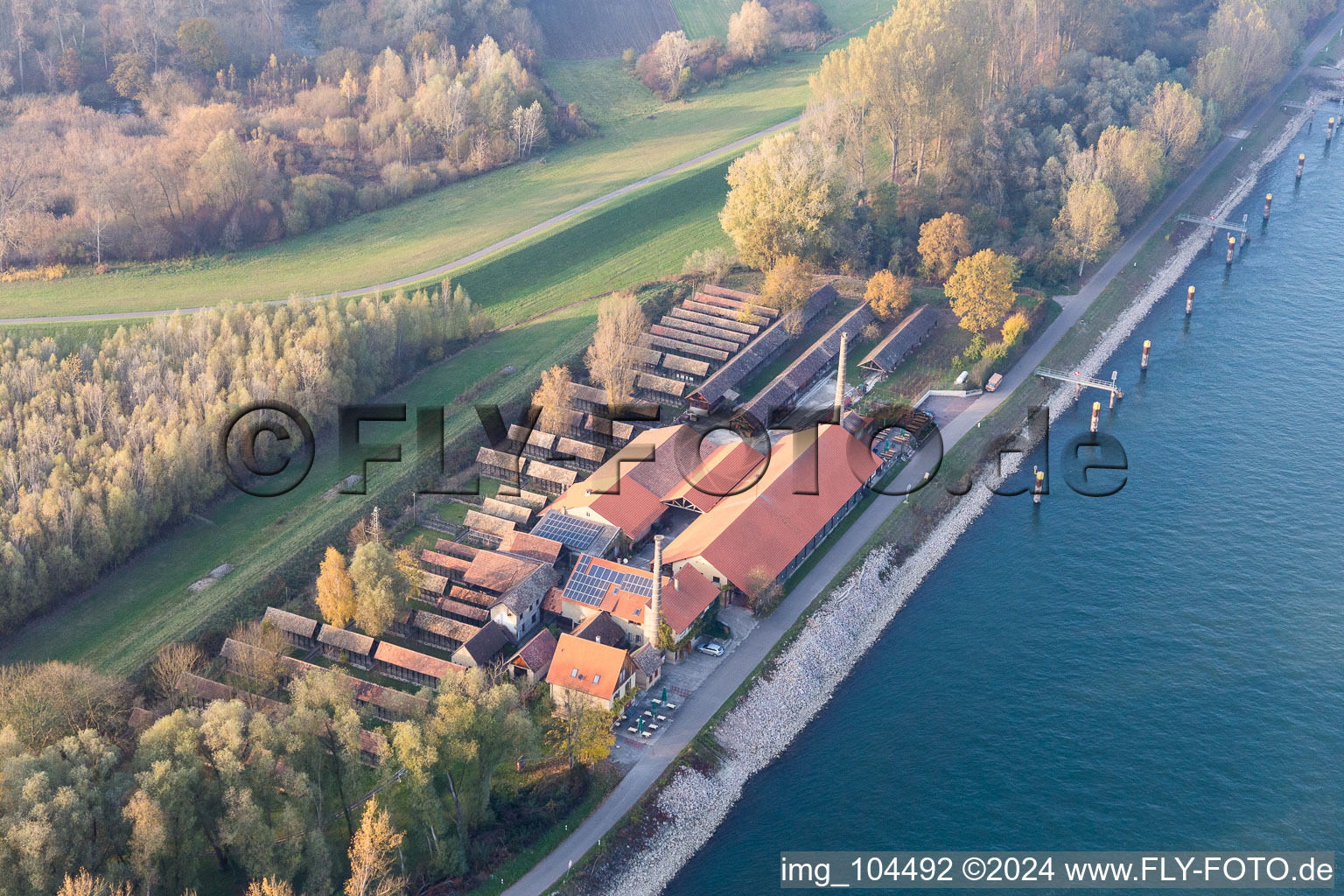 District Sondernheim in Germersheim in the state Rhineland-Palatinate, Germany from the drone perspective