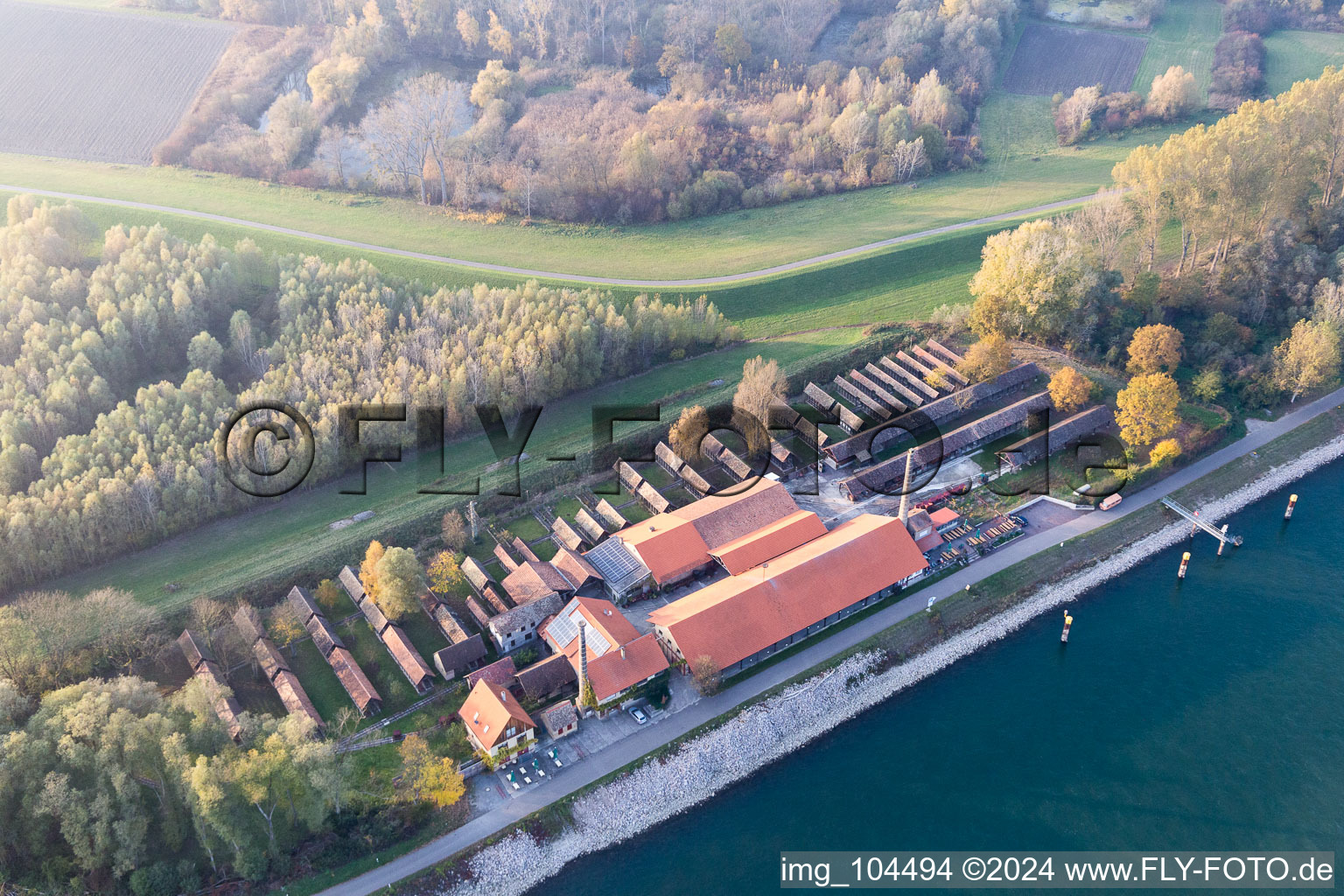 District Sondernheim in Germersheim in the state Rhineland-Palatinate, Germany from a drone