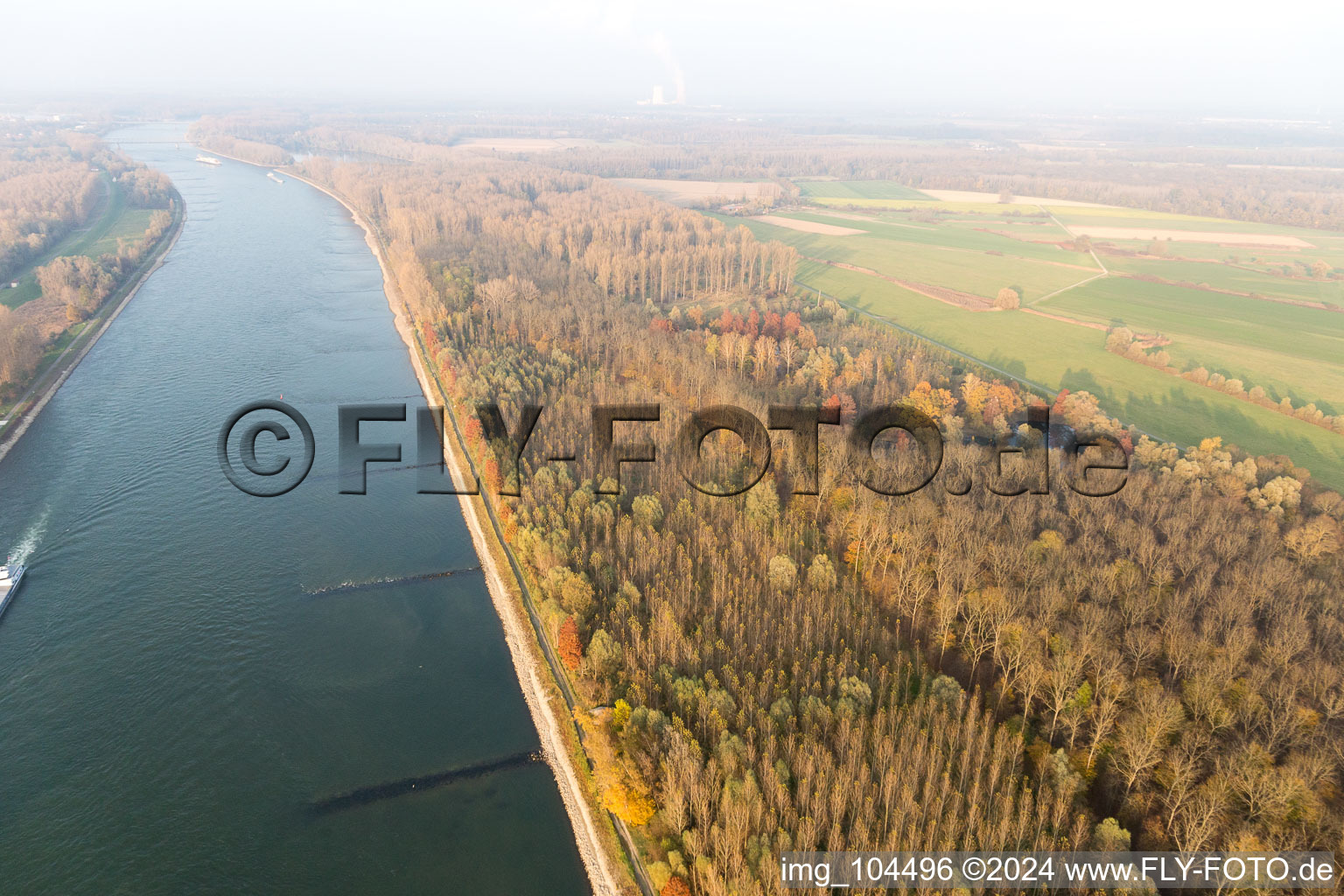 Aerial view of District Sondernheim in Germersheim in the state Rhineland-Palatinate, Germany