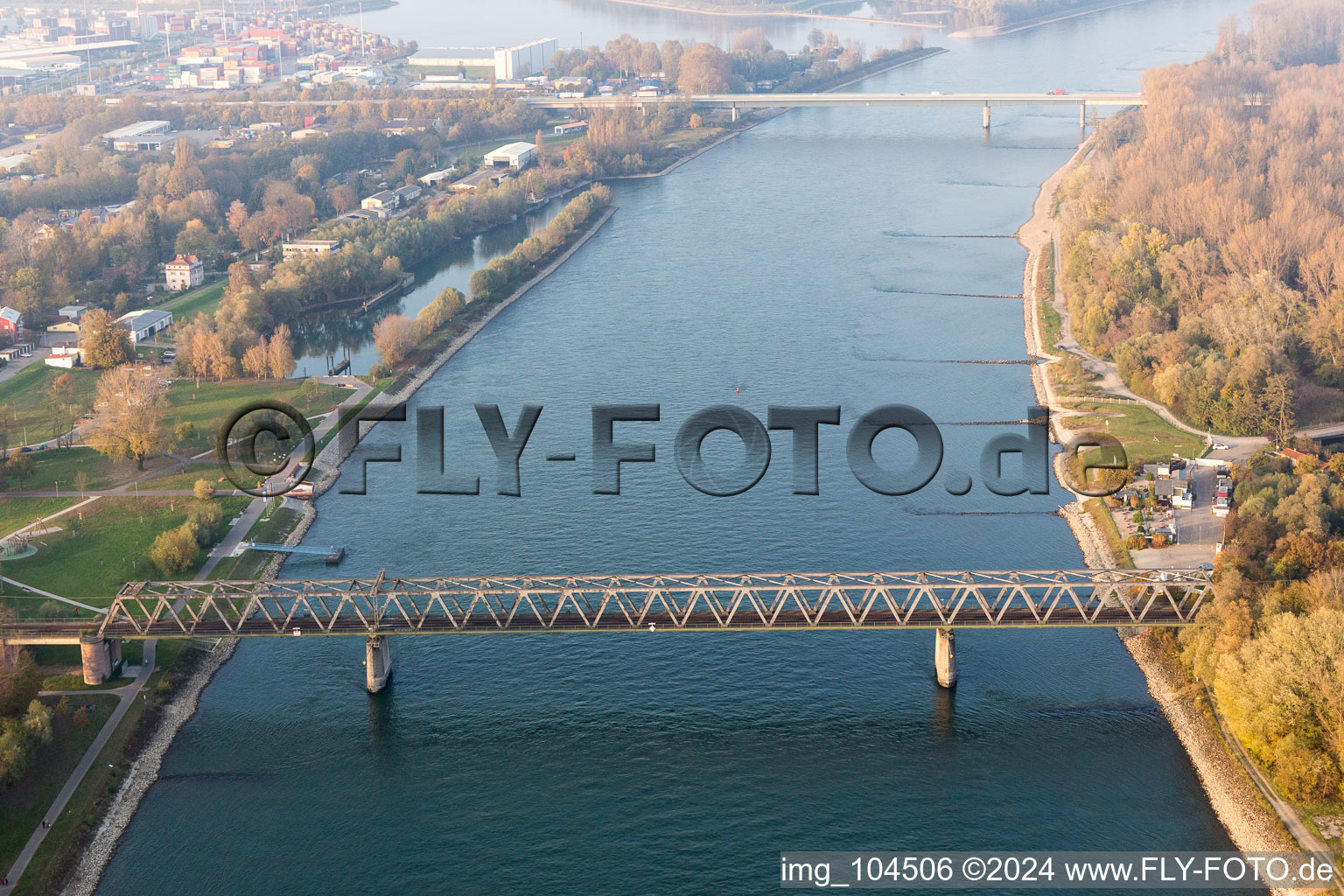 Germersheim in the state Rhineland-Palatinate, Germany from above