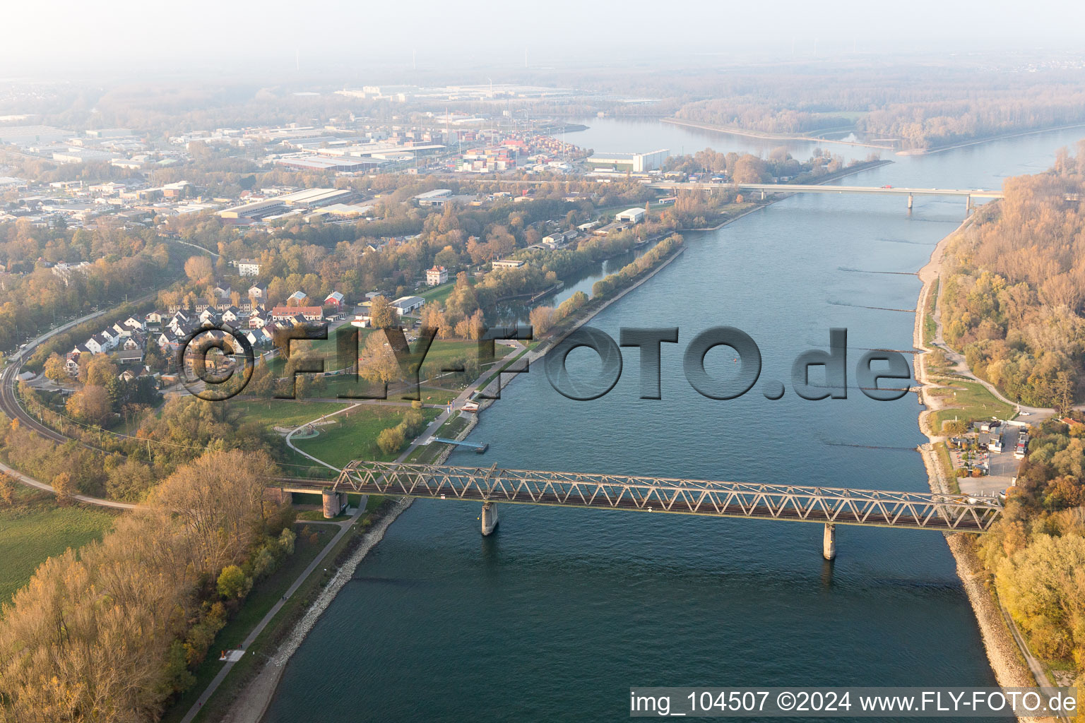 Germersheim in the state Rhineland-Palatinate, Germany out of the air