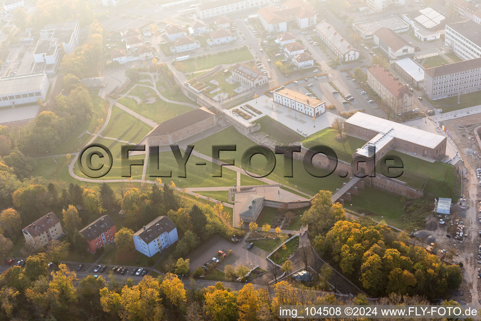 Germersheim in the state Rhineland-Palatinate, Germany seen from above