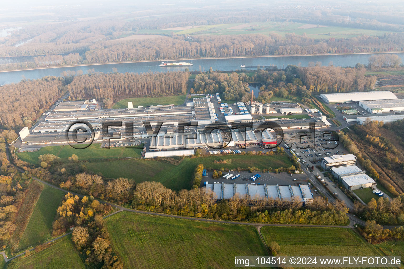 Drone image of Germersheim in the state Rhineland-Palatinate, Germany