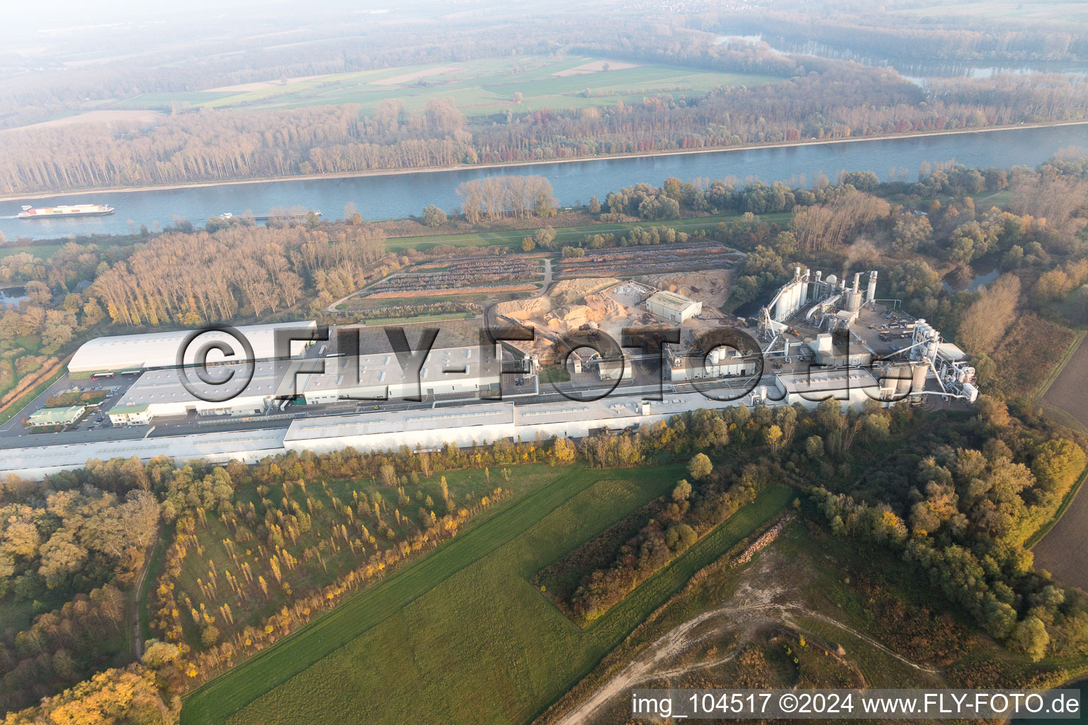 Germersheim in the state Rhineland-Palatinate, Germany from a drone