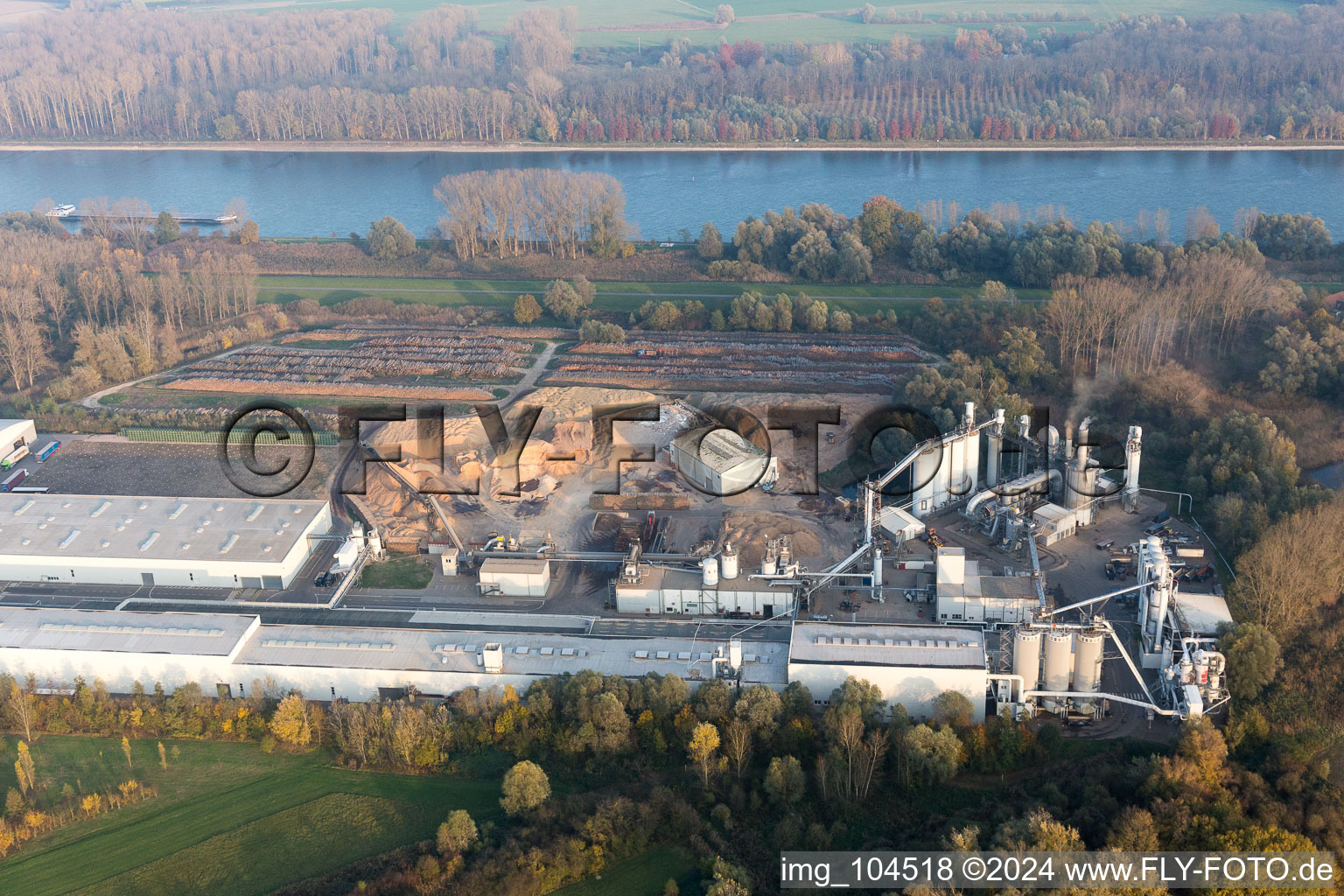 Germersheim in the state Rhineland-Palatinate, Germany seen from a drone