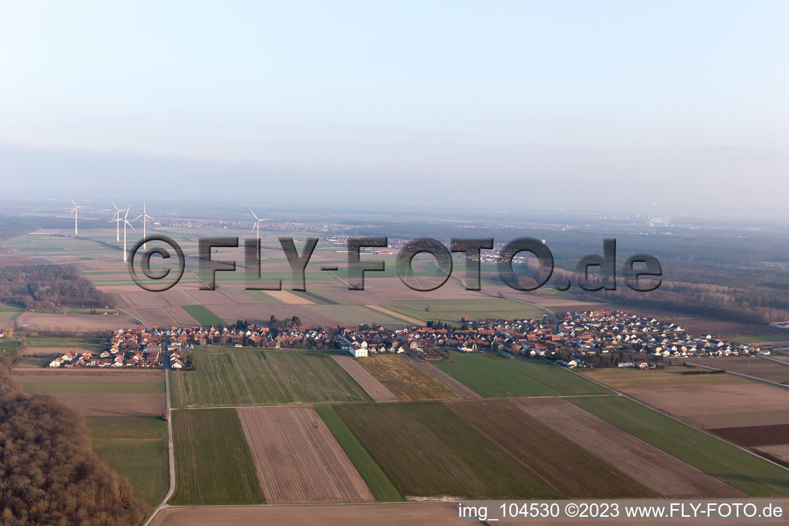 Drone image of District Hayna in Herxheim bei Landau in the state Rhineland-Palatinate, Germany