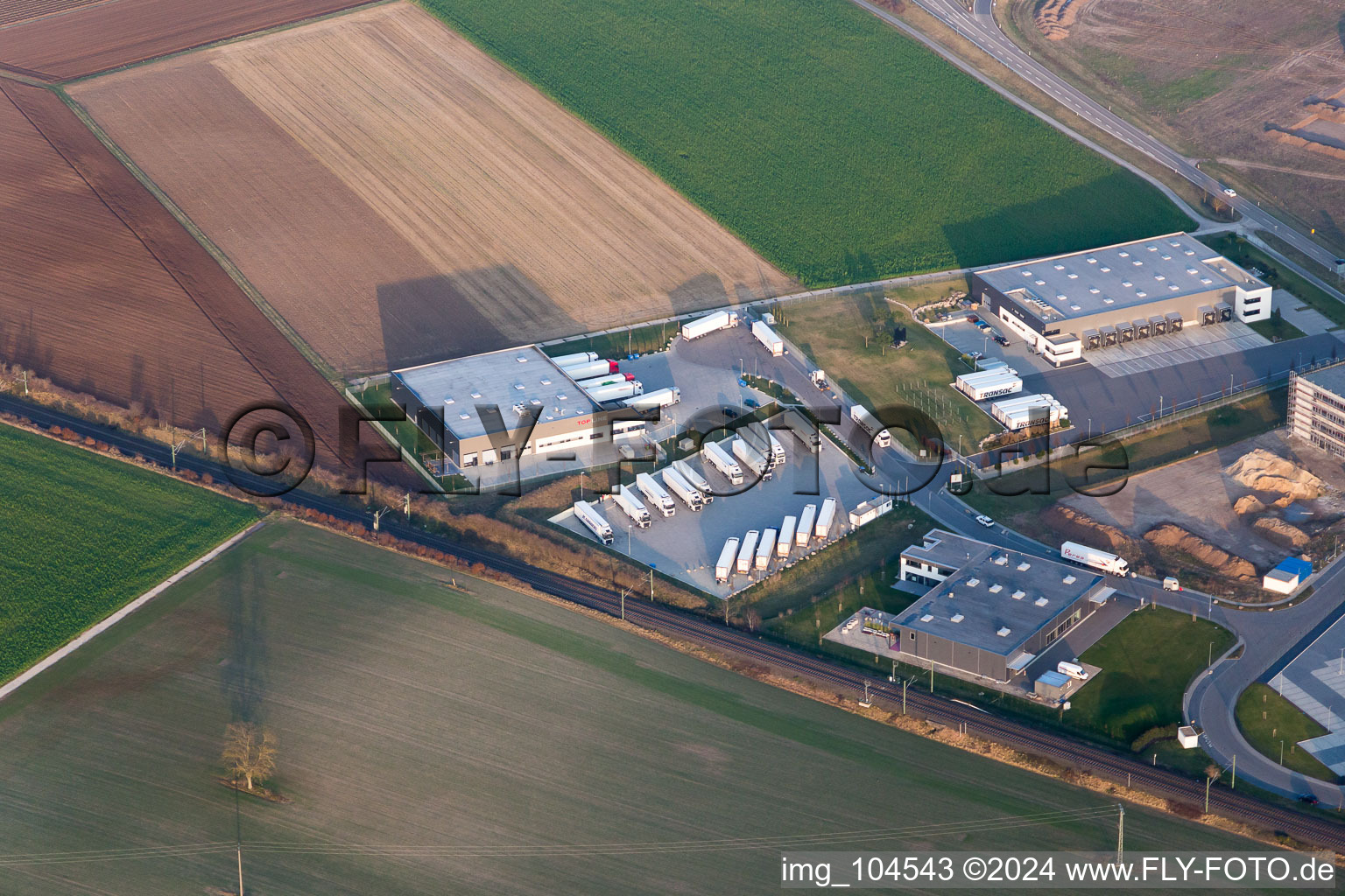 Oblique view of Rülzheim in the state Rhineland-Palatinate, Germany