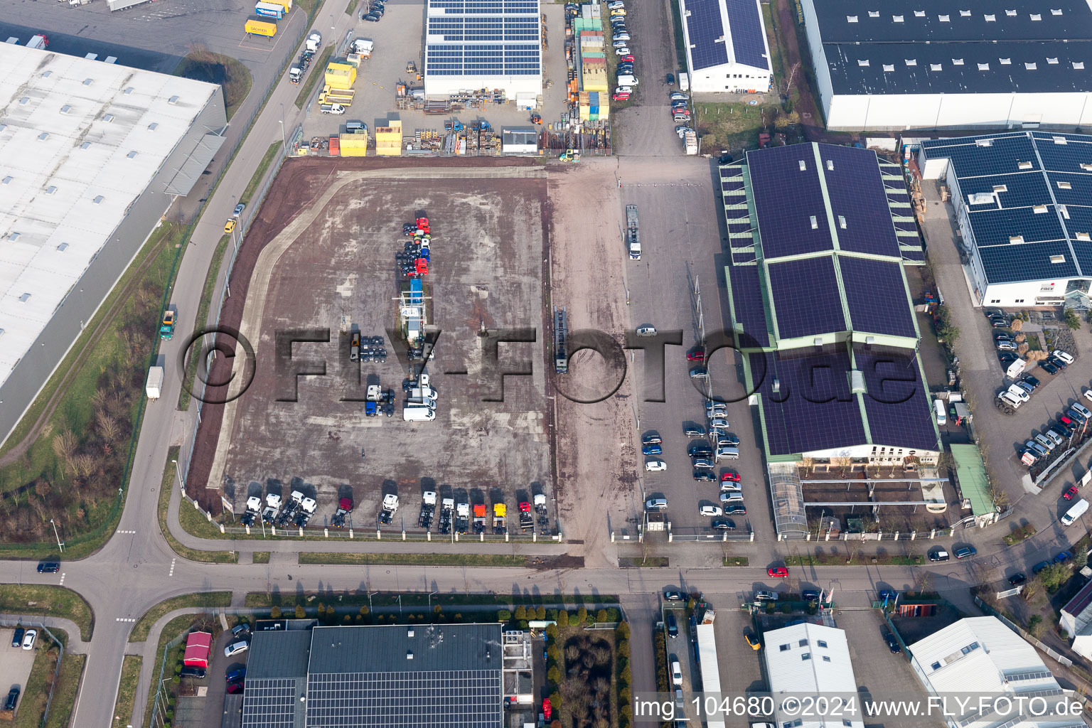 Horst Industrial Estate in the district Minderslachen in Kandel in the state Rhineland-Palatinate, Germany out of the air