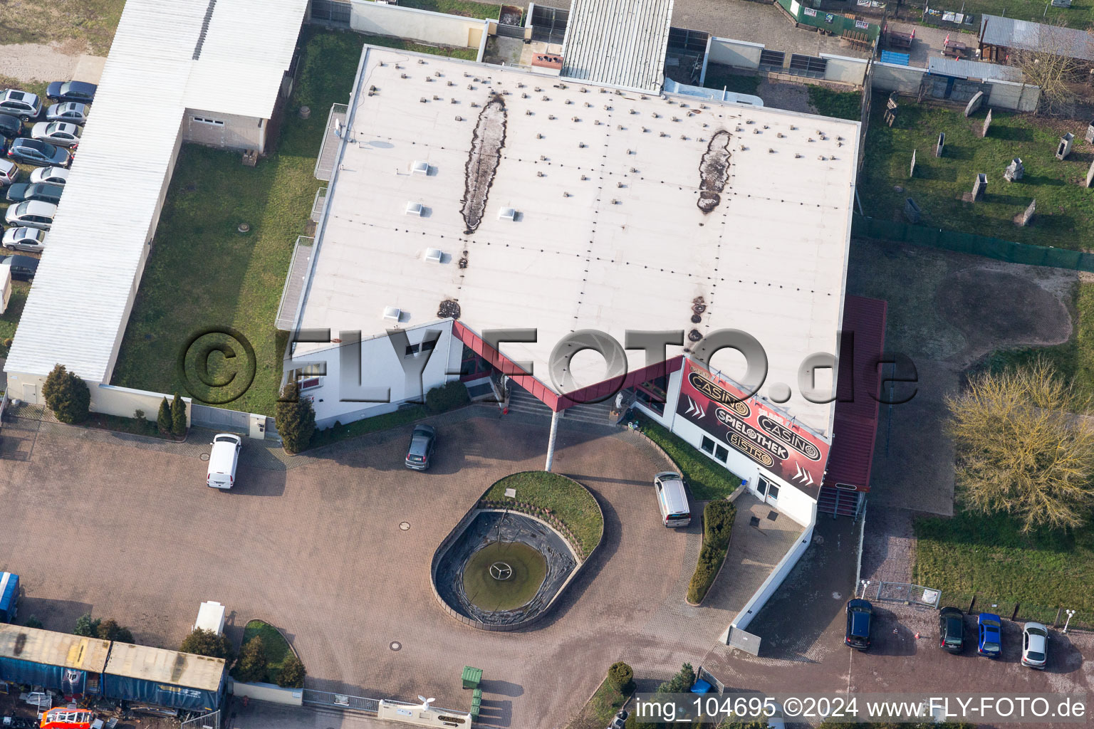 Horst industrial area in the district Minderslachen in Kandel in the state Rhineland-Palatinate, Germany from above