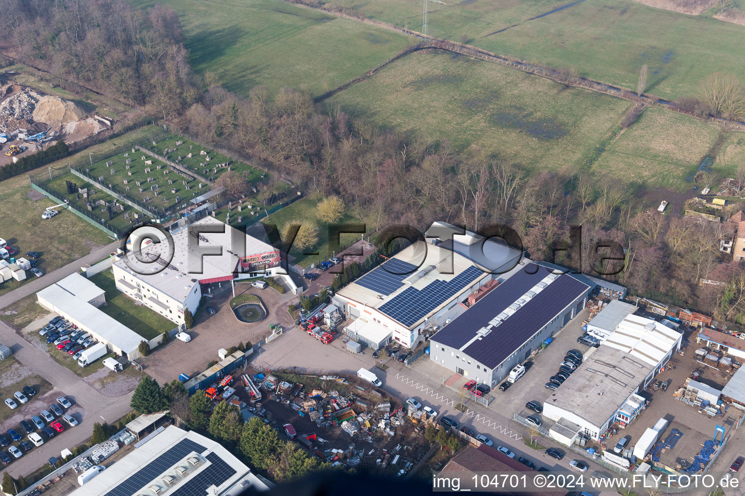 Horst Industrial Estate in the district Minderslachen in Kandel in the state Rhineland-Palatinate, Germany out of the air