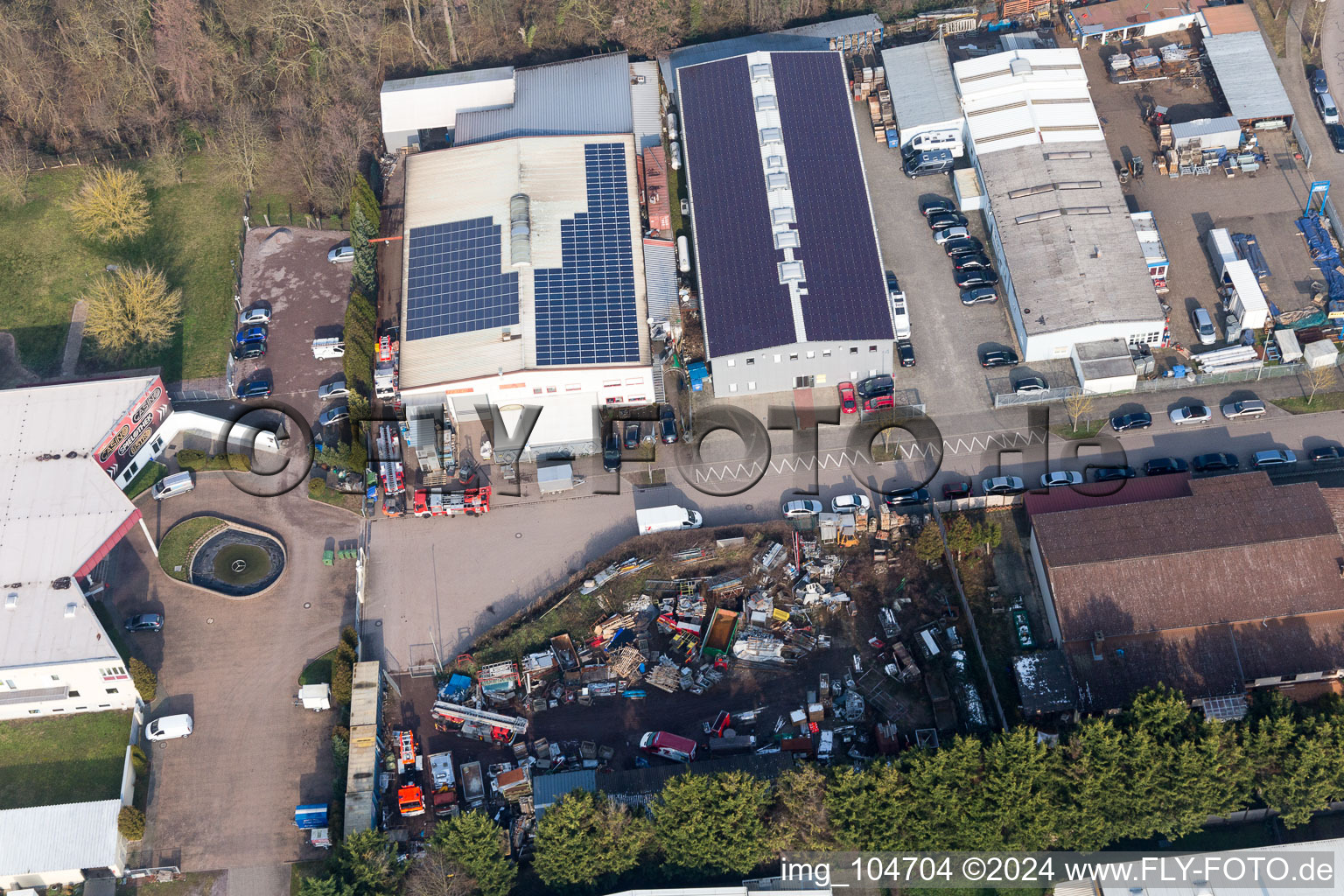 Bird's eye view of Horst Industrial Estate in the district Minderslachen in Kandel in the state Rhineland-Palatinate, Germany