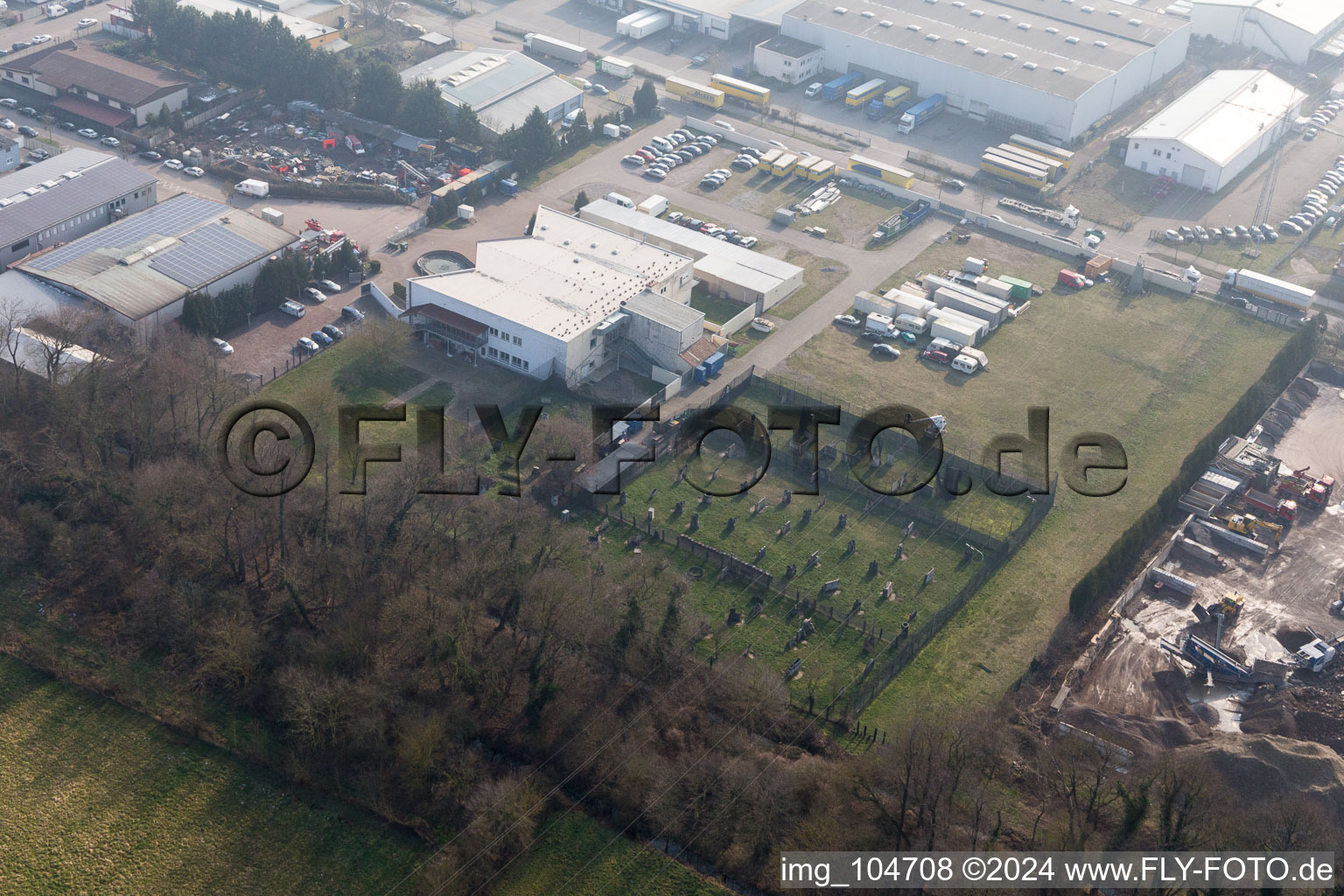 Drone image of Horst Industrial Estate in the district Minderslachen in Kandel in the state Rhineland-Palatinate, Germany