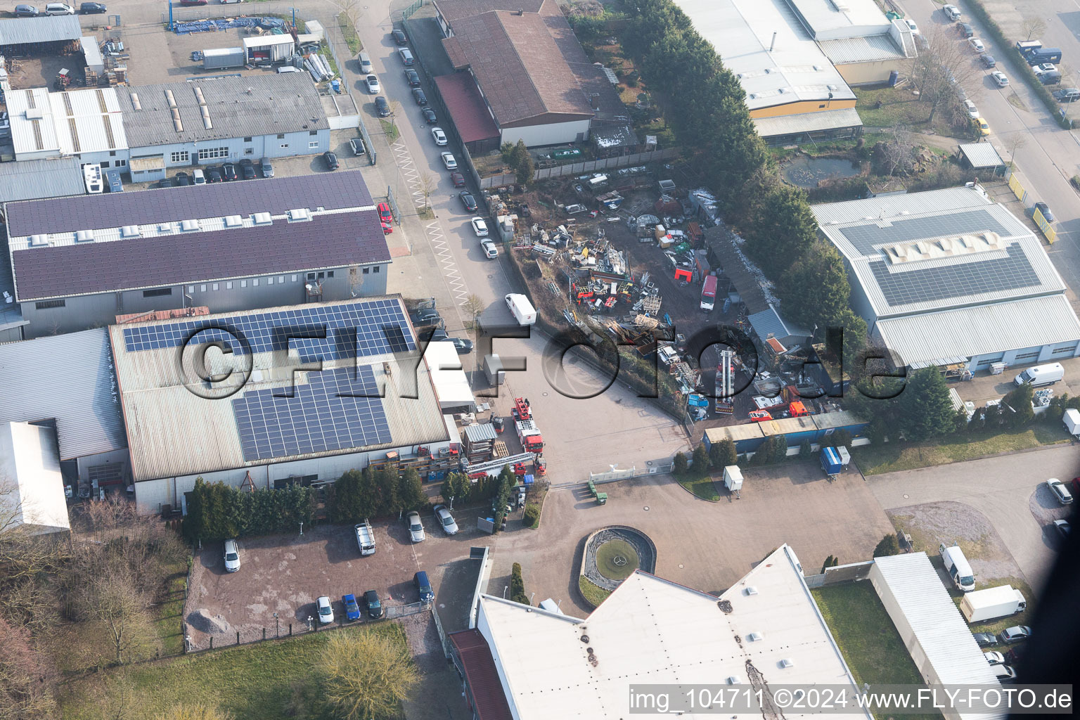 Horst Industrial Estate in the district Minderslachen in Kandel in the state Rhineland-Palatinate, Germany from the drone perspective