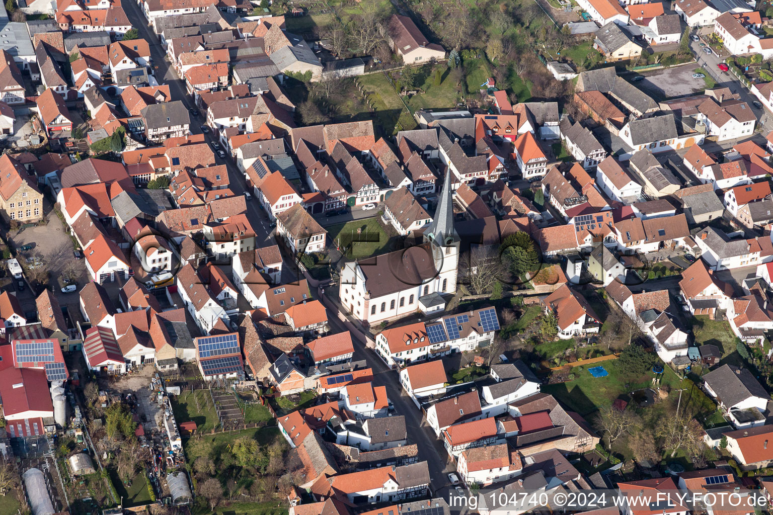 Venningen in the state Rhineland-Palatinate, Germany from the drone perspective