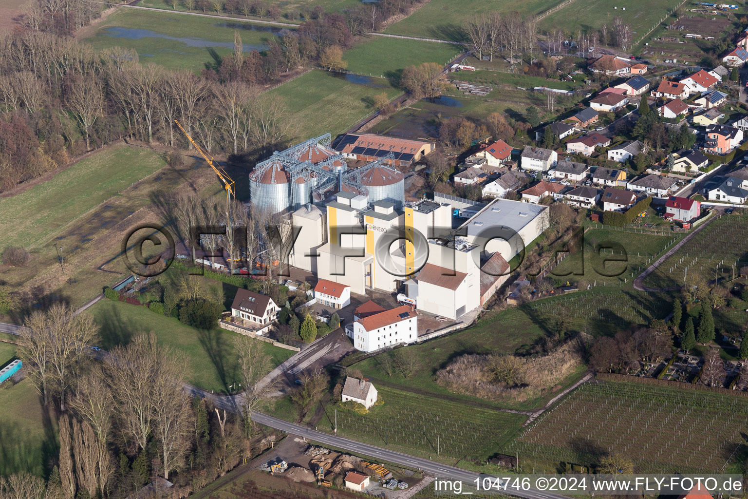 Oblique view of Freimersheim in the state Rhineland-Palatinate, Germany