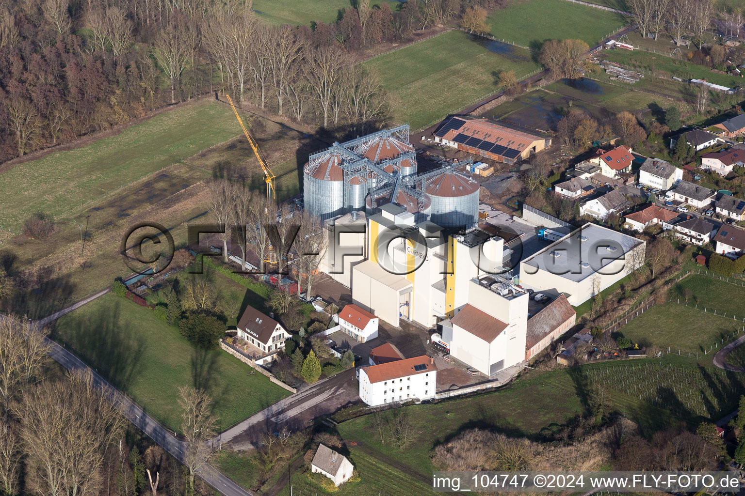 Freimersheim in the state Rhineland-Palatinate, Germany from above