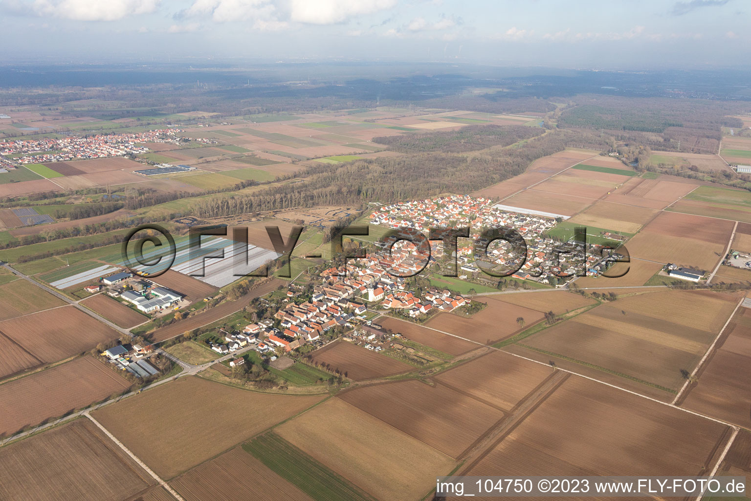 Freisbach in the state Rhineland-Palatinate, Germany seen from above