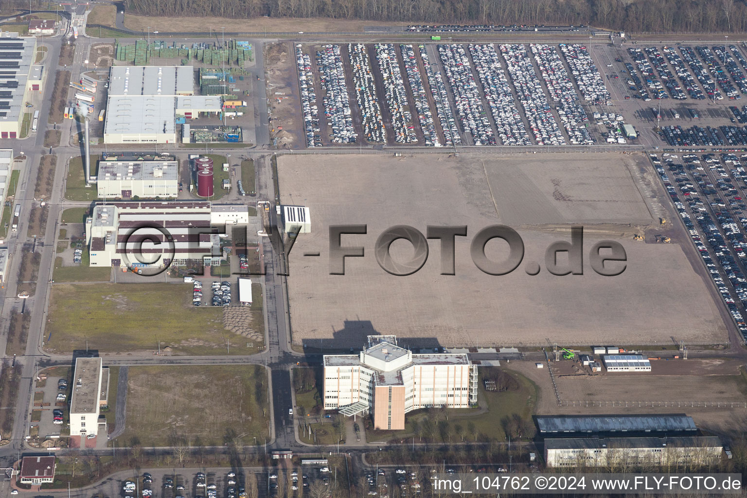 Island Green in Germersheim in the state Rhineland-Palatinate, Germany out of the air