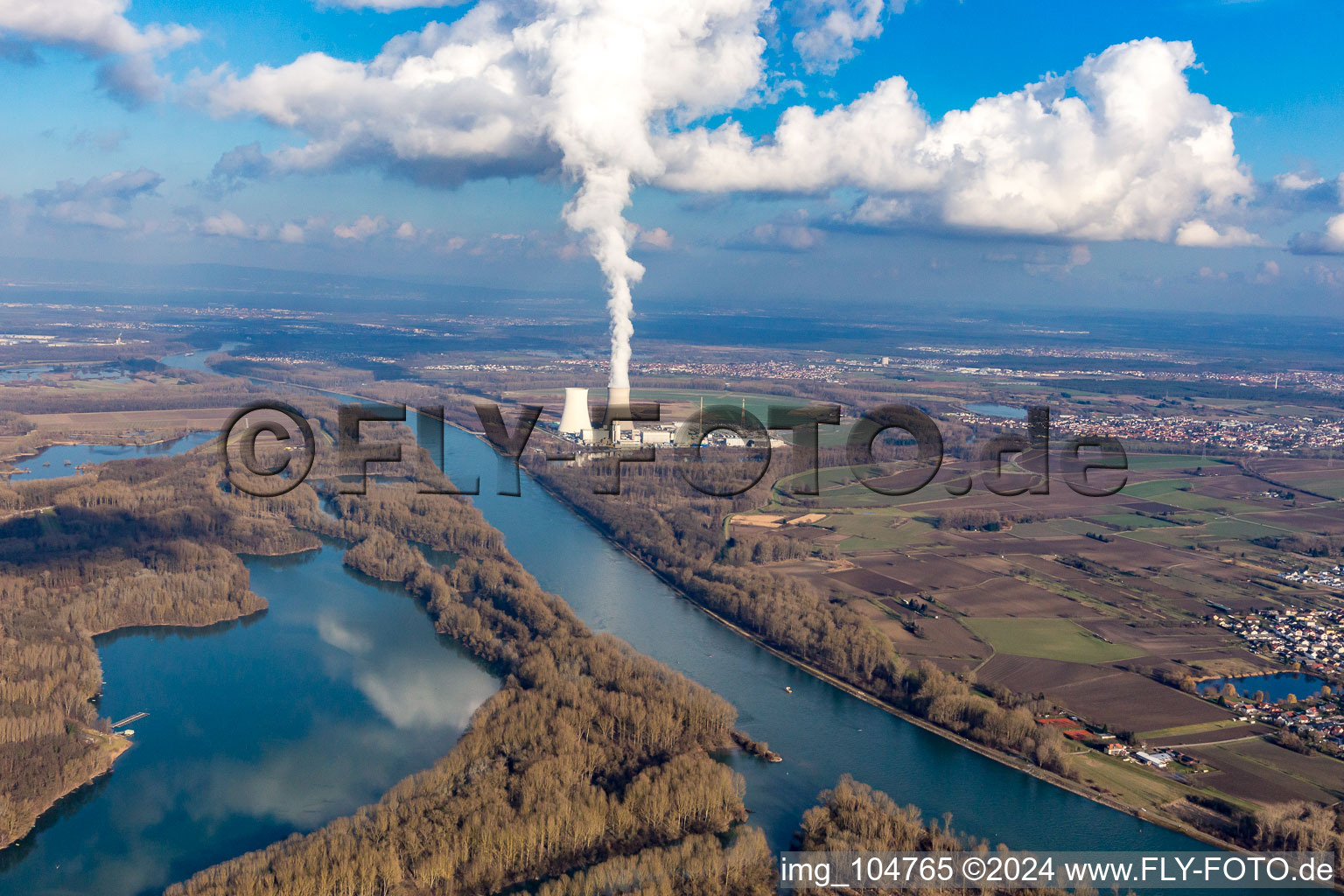 Nuclear power plant in Philippsburg in the state Baden-Wuerttemberg, Germany