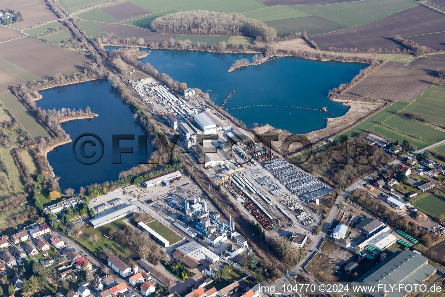 District Rheinsheim in Philippsburg in the state Baden-Wuerttemberg, Germany out of the air