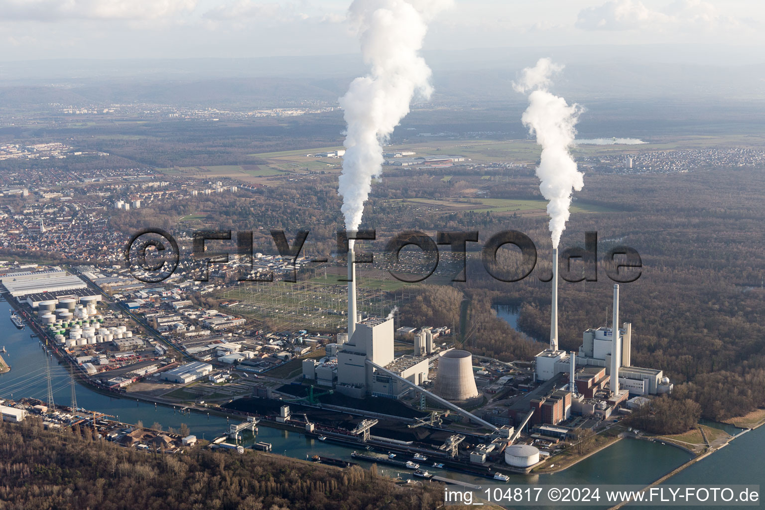 Rhine port in the district Daxlanden in Karlsruhe in the state Baden-Wuerttemberg, Germany