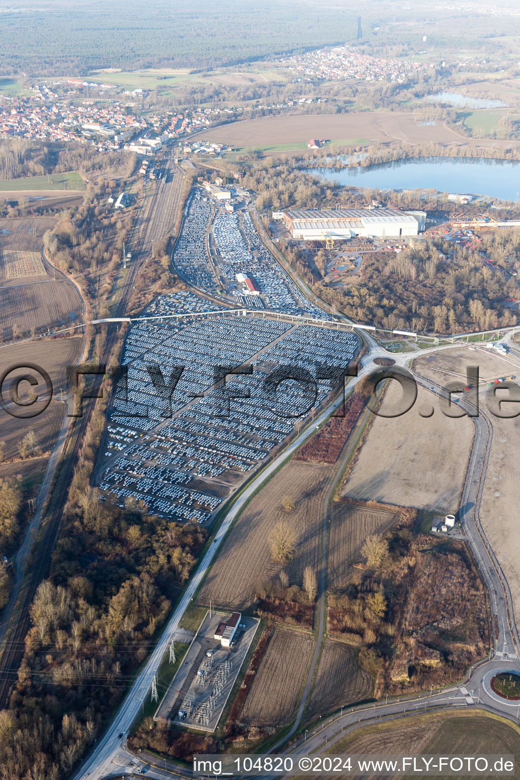 New Rhine port in Lauterbourg in the state Bas-Rhin, France