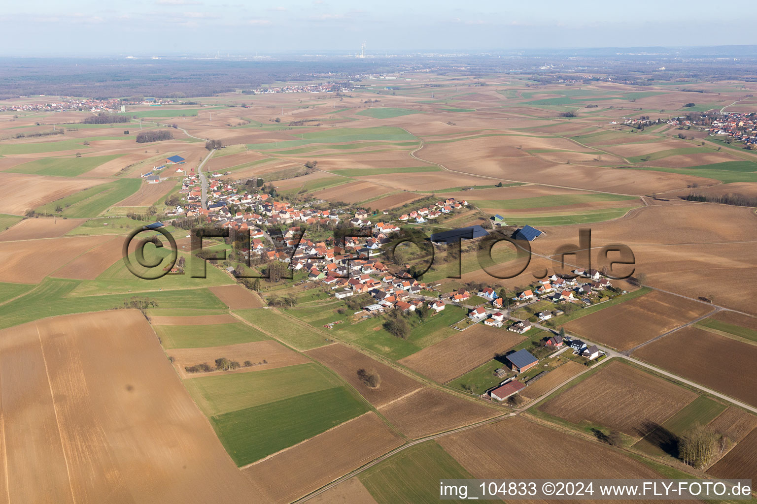 Aerial view of Siegen in the state Bas-Rhin, France