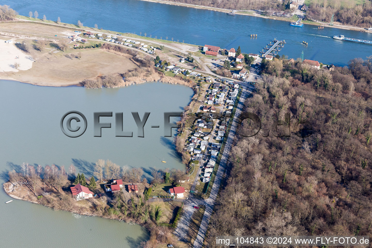 Seltz in the state Bas-Rhin, France viewn from the air