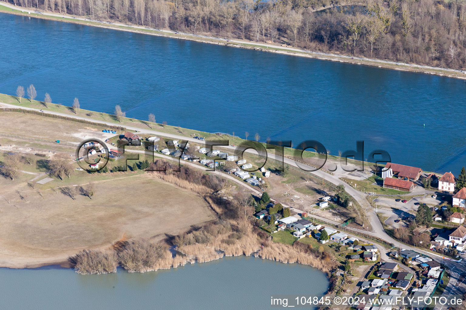 Drone image of Seltz in the state Bas-Rhin, France