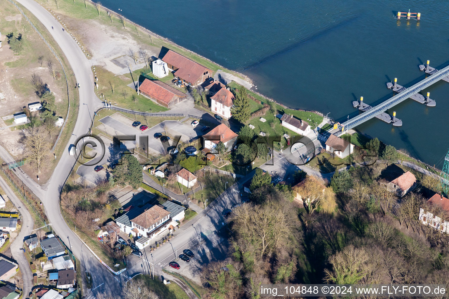 Seltz in the state Bas-Rhin, France from a drone