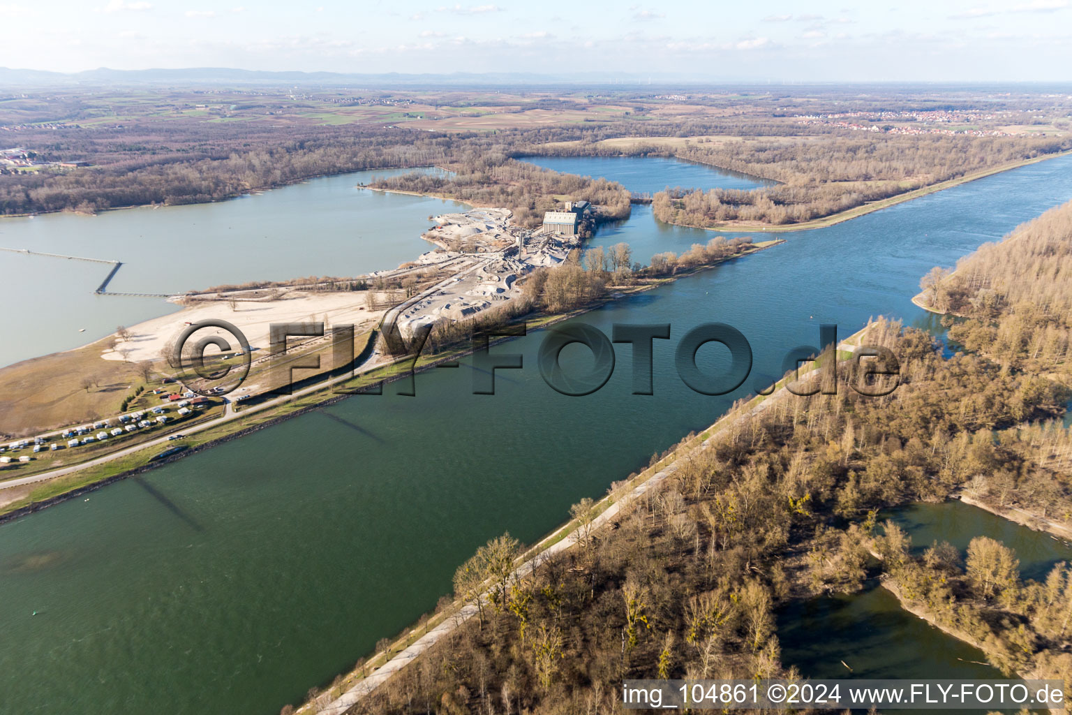 Dyckerhoff gravel works in Seltz in the state Bas-Rhin, France