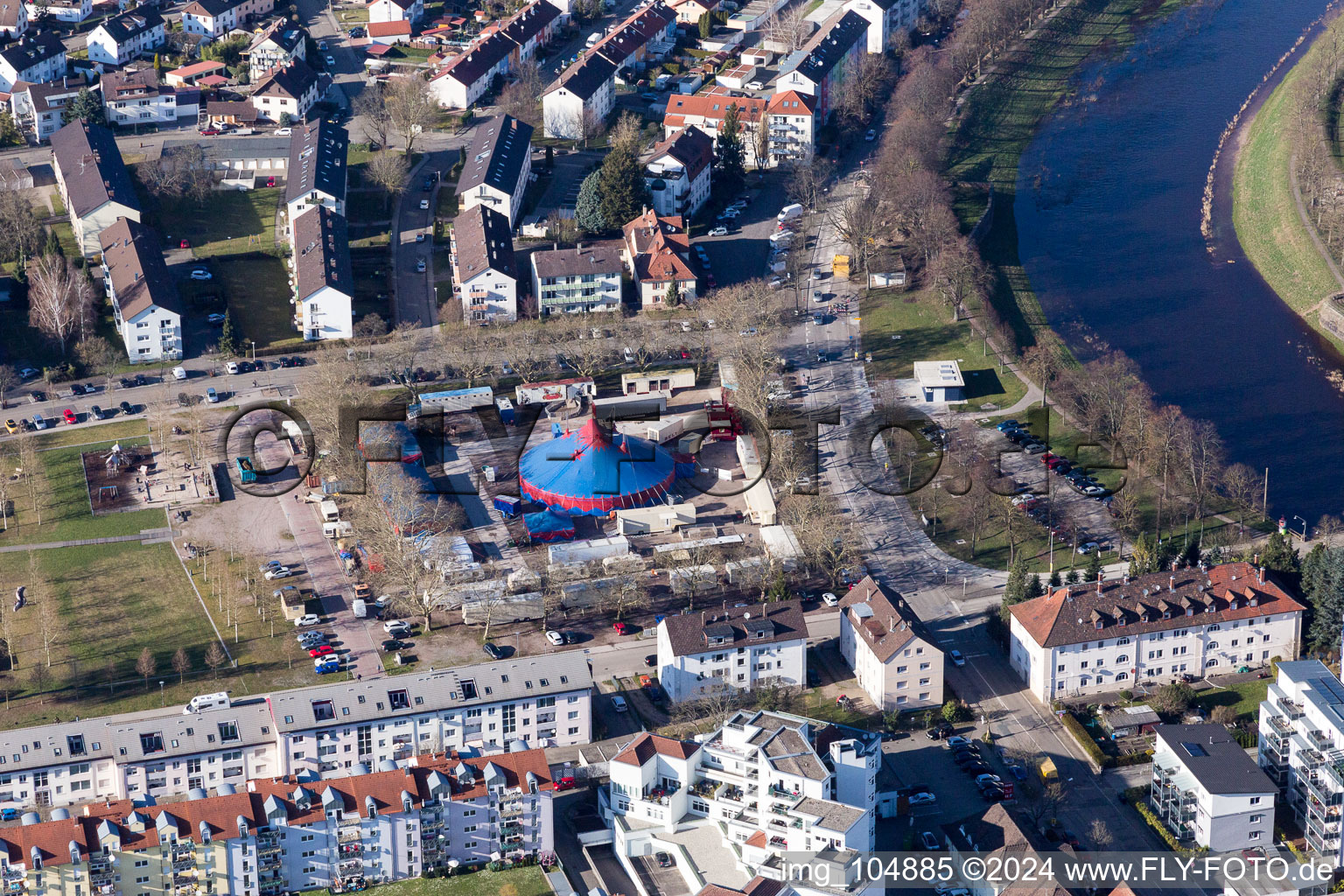 Circus on the fairground in Rastatt in the state Baden-Wuerttemberg, Germany