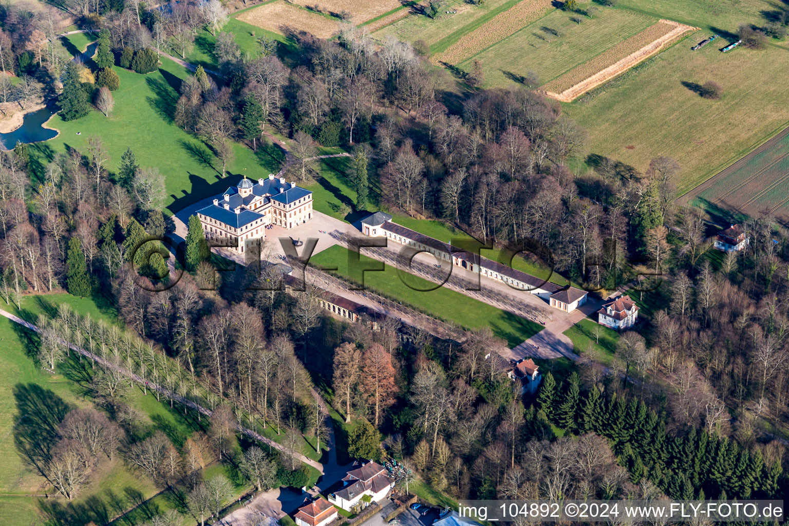 Building complex in the park of the castle Favorite in the district Foerch in Rastatt in the state Baden-Wurttemberg, Germany