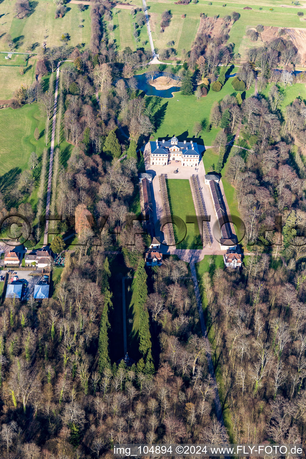 District Förch in Rastatt in the state Baden-Wuerttemberg, Germany seen from above